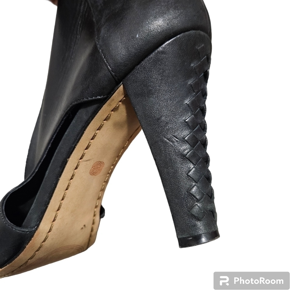 ELLIOTT LUCCA Black Alessandra Open Toe Leather Ankle Booties size 9.5 - Picture 8 of 10